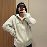 小野七天灰色毛衣針織開(kāi)衫早秋女拉鏈外套外搭長(zhǎng)袖上衣女慵懶風(fēng) 均碼 曬單實(shí)拍圖