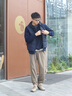 beanpole90%鵝絨  濱波秋冬男針織袖拼接工裝風輕量羽絨服 藍色 L 180/96A 曬單實拍圖