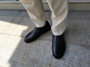 富貴鳥(niǎo)皮鞋男鞋真皮加絨一腳蹬男士商務(wù)休閑鞋男軟底套腳保暖中年爸爸鞋 黑色 42 曬單實(shí)拍圖