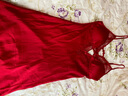 美標（MEIBIAO）送禮商場(chǎng)同款性感真絲吊帶睡裙女夏蕾絲桑蠶絲本命年騏驥紅連衣裙 大紅 M (160/80B) 曬單實(shí)拍圖
