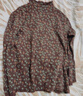 啄木鳥(niǎo)純棉復古小碎花高領(lǐng)T恤女2025年新款寬松打底衫春秋百搭上衣 咖啡色 2XL 曬單實(shí)拍圖