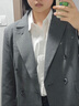 百圖betu女裝秋冬新款風(fēng)衣學(xué)院派西裝外套中長(cháng)款顯瘦風(fēng)衣2309T95 深灰 L 曬單實(shí)拍圖