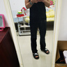 withMNW香港潮牌輕奢春秋男裝男士休閑牛仔褲微喇叭燈芯絨褲韓版修身褲子 黑色 29 曬單實拍圖