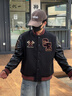 VIP飛行潮牌美式復古冬季羊毛呢外套男士棉衣vintage加厚棉服字母棒球服潮牌 黑色 2XL 曬單實(shí)拍圖