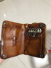 BOYCLN品牌 鑰匙包男 手工真皮多功能小錢(qián)包牛皮鎖匙扣證件駕駛證皮套女 復古棕色 頭層牛皮 曬單實(shí)拍圖