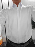 皮爾卡丹（pierre cardin）冬季新款桑蠶絲羊絨襯衫男士長袖加厚保暖商務(wù)免燙襯衣男 酒紅【加 絨款】 175/XL【建議135-150斤】 曬單實(shí)拍圖