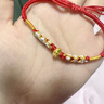 中國黃金（CHINA GOLD）祥瑞蛇年黃金手鏈女足金轉運紅繩手串七夕情人節(jié)禮物送女友生日 足金福字小金蛇桃花手繩【京速達】 曬單實拍圖