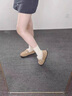百麗弋沅網(wǎng)紅加絨加厚勃肯鞋女冬季毛毛鞋保暖博肯豆豆鞋平底東北棉鞋 卡其色 35 曬單實拍圖