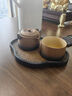 萬(wàn)仟堂（Edenus） 小茶盤陶瓷干泡儲(chǔ)水小茶臺(tái)迷你茶承 亦可放小茶點(diǎn) 劍環(huán)式盤 黃砂釉+黑鐵釉 曬單實(shí)拍圖