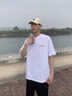 Colombass純棉短袖t恤男夏季日系潮牌休閑潮流寬松學(xué)生半袖打底體恤衫 白色 2XL/185(建議160-175斤) 曬單實(shí)拍圖