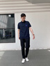 TOMMY HILFIGER【透氣舒適】夏男純棉珠地網(wǎng)眼絨面字母翻領(lǐng)短袖POLO衫34771 深藏青DW5 L （推薦：150-165斤） 曬單實(shí)拍圖