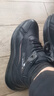 蜘蛛王運動(dòng)鞋男秋冬新款面包鞋男士防滑防臭學(xué)生鞋白色皮面跑步鞋 9572黑色四季款 42 曬單實(shí)拍圖