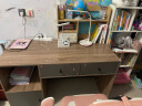 雅美乐写字书桌简约办公家用双抽屉书柜一体电脑桌学习桌子橡木色YSZ585 实拍图