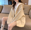 DOGHC13女大童外套春秋款連帽開衫衛(wèi)衣15初高中學(xué)生18女生寬松長袖上衣 杏色-春秋薄款 155 (M) 建議95-105斤 曬單實(shí)拍圖