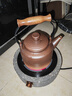 容山堂茶壺粗陶圍爐煮茶壺泡茶壺家用燒水壺烤火爐電陶爐煮茶爐套裝 粗陶火焰燒提梁壺-玄紋德鐘 曬單實(shí)拍圖