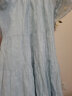 茵曼（INMAN）100%苎麻炒色浪漫度假连衣裙2024夏季女装新款小飞袖复古长裙子 中古蓝 S 晒单实拍图