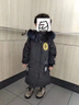 迪士尼（Disney）品牌男童羽絨服冬裝兒童中長款洋氣毛領(lǐng)服棉衣中大童過膝外套棉襖 M49-G-黑色 140cm(建議身高120-130) 曬單實(shí)拍圖