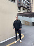 卡賓（CABBEEN）【麂皮絨】老花燒花夾克男2024秋季新款翻領(lǐng)外套潮牌時尚高級 煤黑色01 2XL /185/54 曬單實拍圖