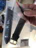 美洲鱷魚皮適用于天梭表帶力洛克1853DW真皮蝴蝶扣鏈 西鐵城手表帶 男女情侶手表帶配件20mm 黑色白線：金色針扣 12mm 曬單實拍圖