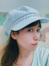 云見森知?dú)W根紗新款八角貝雷帽子女顯臉小薄款韓版珍珠氣質(zhì)鴨舌防曬畫家帽 白色 帽圍：55-59cm 曬單實(shí)拍圖