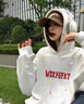 DXOT休閑百搭灰色連帽衛衣女2025秋冬新款oversize寬松設計感小眾帽衫 花灰色【春秋款】 L 建議95-110斤 曬單實(shí)拍圖