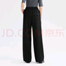 FivePlus女士休閑闊腿褲遮胯顯瘦百搭通勤寬松小個(gè)子直筒長(cháng)褲 黑色 29 曬單實(shí)拍圖