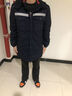 UHX工作服棉衣男冬季加厚棉服中長款物業(yè)工地定制勞保服冷庫保潔外套 【083棉衣】-藏藍(lán)色（中長款） L (170) 建議120-140斤左右 曬單實(shí)拍圖