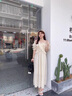 唐菓蜜連衣裙女夏2024新款女裝法式甜美溫柔系桔梗茶歇超仙森系仙女裙子 米白色 M 曬單實拍圖