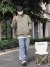 京西藍靛冬季潮牌休閑棒球服男士夾克棉衣寬松加肥加大保暖菱形格棉服外套 暮云灰 L 合適體重130-150斤 曬單實(shí)拍圖