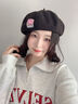 槿城日系可愛(ài)花朵貝雷帽畫(huà)家帽女大頭圍顯臉小百搭薄款八角帽子潮M921 曬單實(shí)拍圖