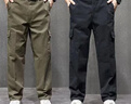 干活工作服褲子直筒寬松耐磨長(cháng)褲棉質(zhì)休閑工裝褲男電焊工勞保褲子 6口袋工裝褲 軍綠+藏藍兩件裝 3XL 185【建議160-180斤】 曬單實(shí)拍圖