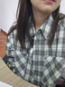 森馬（Semir）[商場(chǎng)同款]長(cháng)袖襯衫女中長(cháng)款oversize春2025格紋上衣101125105007 曬單實(shí)拍圖