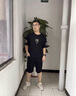 執笙記冰絲速干短袖t恤男套裝胖子加肥加大衣服男裝夏季休閑運動(dòng)兩件套 PR套裝【高彈性冰絲】 3XL【170-190斤】 曬單實(shí)拍圖