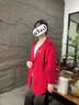 羅蒙（ROMON）媽媽春秋裝毛呢外套2025新款中老年女裝大碼寬松上衣秋冬針織開衫 藍(lán)色 XL  （建議105-120斤） 曬單實拍圖