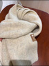 北極絨羊毛圍巾女冬季純色加厚保暖百搭圍脖男情侶生日禮物裝暖冬禮盒 米白色Beige 曬單實(shí)拍圖