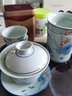 雅輊茗品 仿古青花手繪蓋碗陶瓷家用功夫茶具大號(hào)三才茶碗敬茶杯單個(gè)蓋碗 仿古青花蓋碗-荷韻 曬單實(shí)拍圖