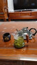 加厚公道杯茶漏一體玻璃耐熱月牙杯公杯木把茶水分離杯分茶器茶具 銘致詼諧木把月牙杯350毫升+4杯 曬單實(shí)拍圖