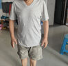 七匹狼（SEPTWOLVES）男士T恤男短袖純棉V領(lǐng)夏季打底純色全棉半袖內(nèi)衣汗衫小白t恤夏裝 V領(lǐng)2件裝-【淺灰+淺灰】 XL (175) 推薦體重130-150斤 曬單實拍圖