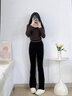 GCRZW輕奢黑色微喇褲女春秋2025新款小個(gè)子修身顯瘦直筒褲西裝褲喇叭褲 黑色-長(cháng)褲 【高級柜貨】 XL /29 建議110-120斤 曬單實(shí)拍圖