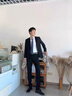 九牧王（JOEONE）中老年爸爸商務(wù)免燙西褲男春秋寬松大碼彈力休閑西褲直筒高端男褲 廳局蘭 40 曬單實(shí)拍圖