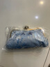 天堂傘黑膠遮陽防紫外線女士三折疊太陽傘高檔繡花刺繡傘便攜花邊 沁馨花語-藍(lán)色 曬單實拍圖