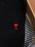 AMIPARIS【經(jīng)典款】男士經(jīng)典款紅色愛心刺繡休閑套頭圓領(lǐng)棉質(zhì)短袖T恤 100白色 BFHJ108.723 XL 曬單實(shí)拍圖