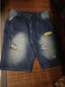 寫(xiě)璇 男士短褲外穿休閑大褲衩 褲子男寬松破洞牛仔褲男夏季薄款短褲男五分中褲潮流百搭乞丐男褲 藍色 31 曬單實(shí)拍圖