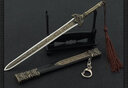 優(yōu)獵古劍真劍不銹鋼防身短劍玩具劍隨便避塵風(fēng)云戰(zhàn)臥龍劍小模型擺件 長(zhǎng)劍-軒轅M款22CM 展架 曬單實(shí)拍圖
