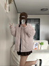 乖米豆2024新款冬季棉服女韓系棉襖秋冬夾棉外套小個(gè)子寬松菱格棉衣 淺紫色 M 建議120-140斤 曬單實(shí)拍圖
