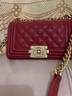 ANDSEEYOU真皮辣媽菱格鏈條包包女ins牛皮球紋魚(yú)子醬翻蓋斜挎單肩時(shí)尚女包 小號酒紅色 20cm 曬單實(shí)拍圖