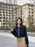 EPET韓系小香風(fēng)黑色外套女春秋季2024新款早初秋裝百搭款短款上衣外套 短外套【單件】 M 45-55kg 曬單實(shí)拍圖
