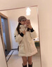 艾柔丹羽絨服女冬季新款女裝韓版時尚中長款百搭顯瘦小個子加厚女士外套 黑色 M(建議110-130斤) 曬單實拍圖