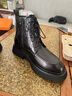LOAKETON MOGULVXING高端品牌馬丁靴男真皮低幫英倫風(fēng)厚底內增禮物 黑色 增高4厘米 38 曬單實(shí)拍圖