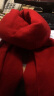 上海故事大红纯色羊毛围巾女冬围巾女士冬季披肩加厚围脖男情侣款妈妈送礼 大红 实拍图